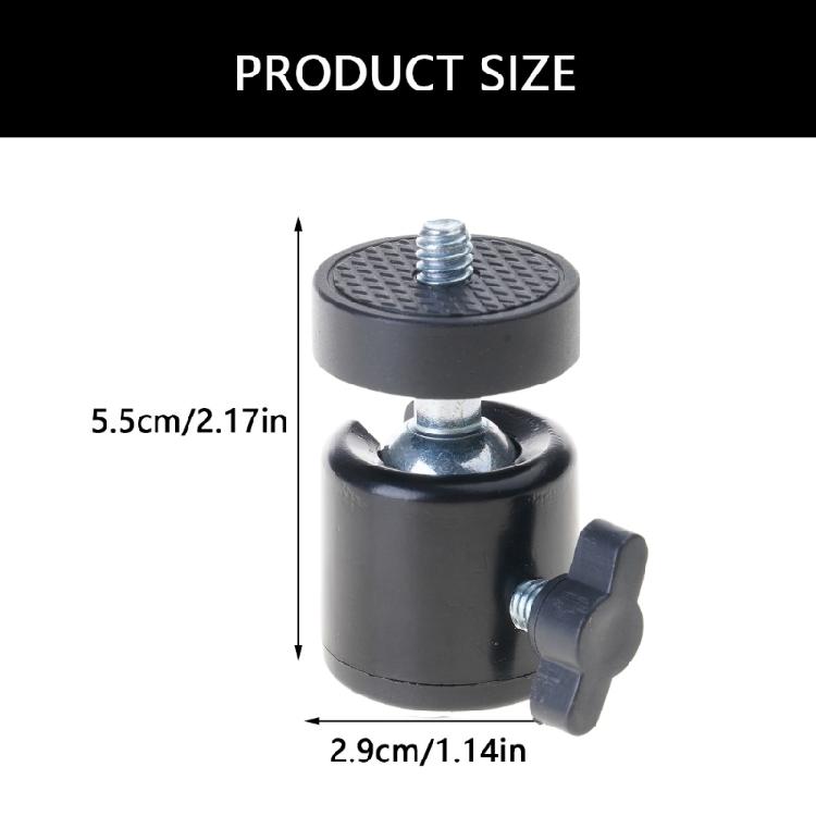 Swivels Ballhead with 1/4 Screw Camera Hot Shoe Mount for Cameras Camcorders Smartphones LED Video Light Accessories