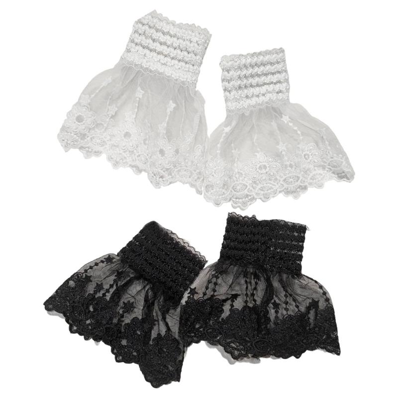 Elegant Lace Arm Sleeves Nylon Wrist Cuffs Faux Sleeves For Women And Girls Daily Outfit and Formal Dress Enhancement