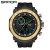 Sanda Multifunctional Dual Display Luminous Waterproof Outdoor Sports Men's Watch with Large Dial