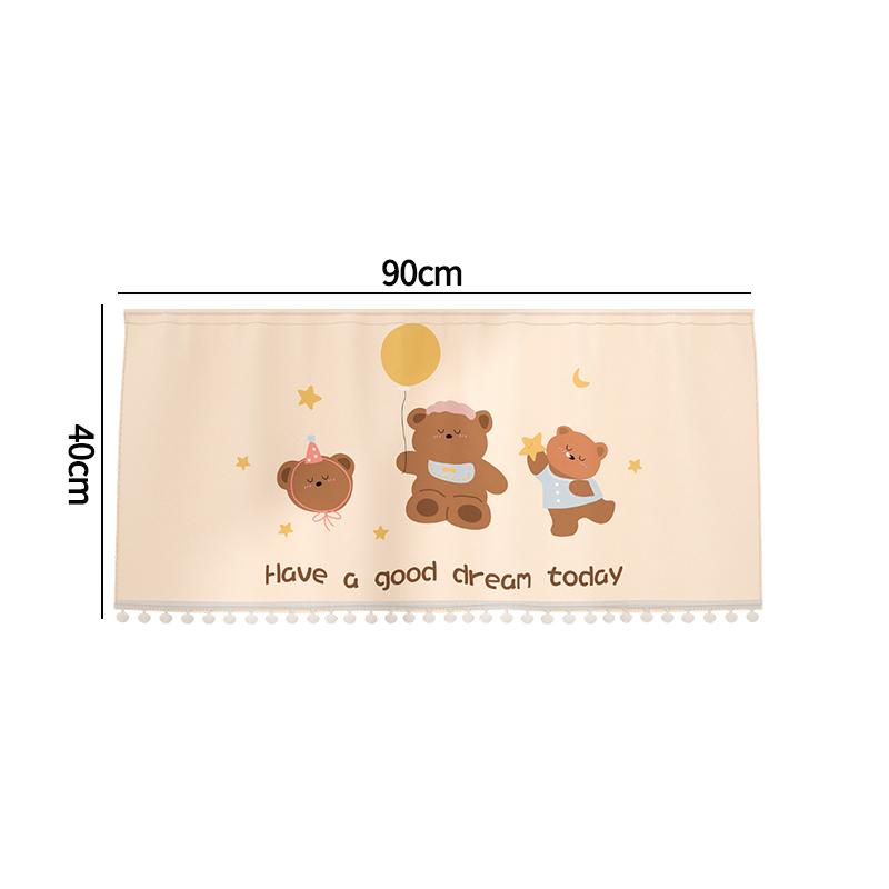 Cartoon Door Curtain Hanging Half-curtain Cute Kitchen Partition Air Conditioner Dustproof Cover Wind Blocking Curtain