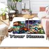 Custom 1Pc Custom Pixel Block Hero Flannel Personalized Rug Non Slip Floor Mat Soft Carpet for Living Bedroom Office Home Decor Gift