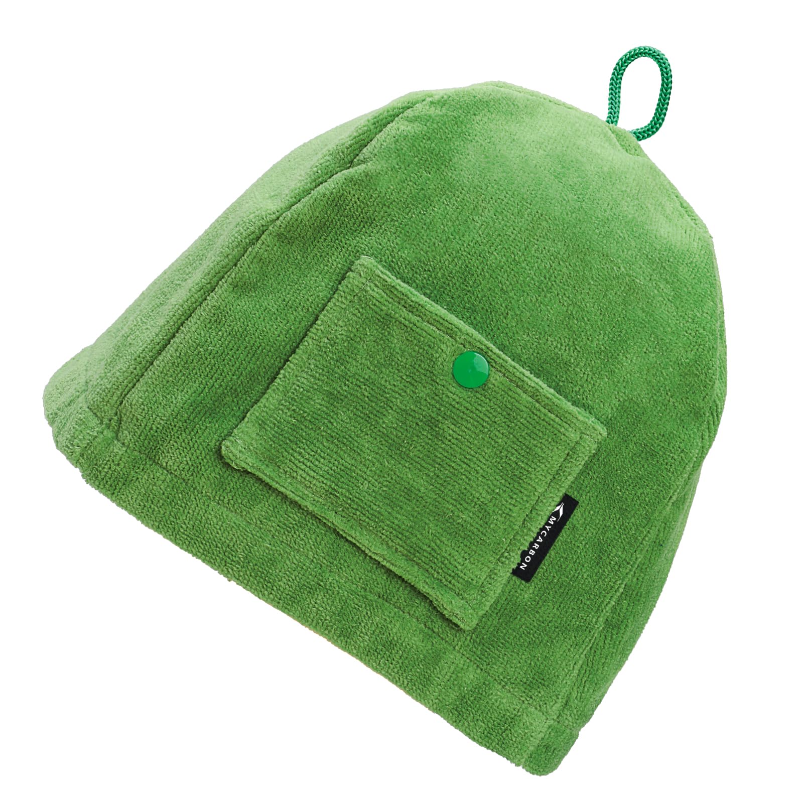 [MYCARBON] Sauna Hat for Men and Women Towel Fabric, 100% Cotton Antibacterial and Odor-Resistant (Green) зелёный