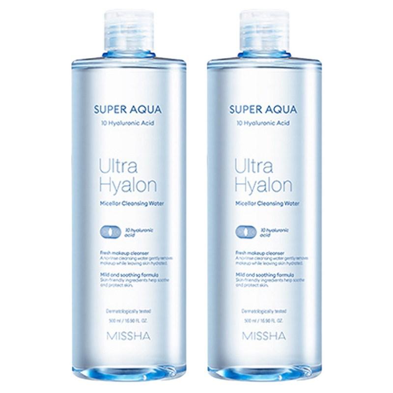 Missha Super Aqua Ultra Hyaluron Micellar Cleansing Water, 500ml, 2 pcs
