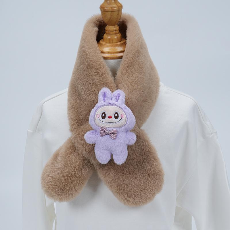 Plüsch-Winter-Schal im koreanischen Stil, Süßer und warmer Nackenschutz für Mädchen und Schülerinnen