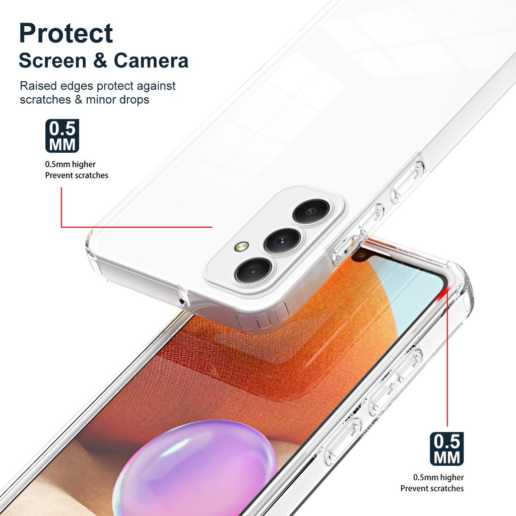 For Samsung Galaxy M34 5G/F34 5G Case Clear TPU Back PC Frame Phone Cover