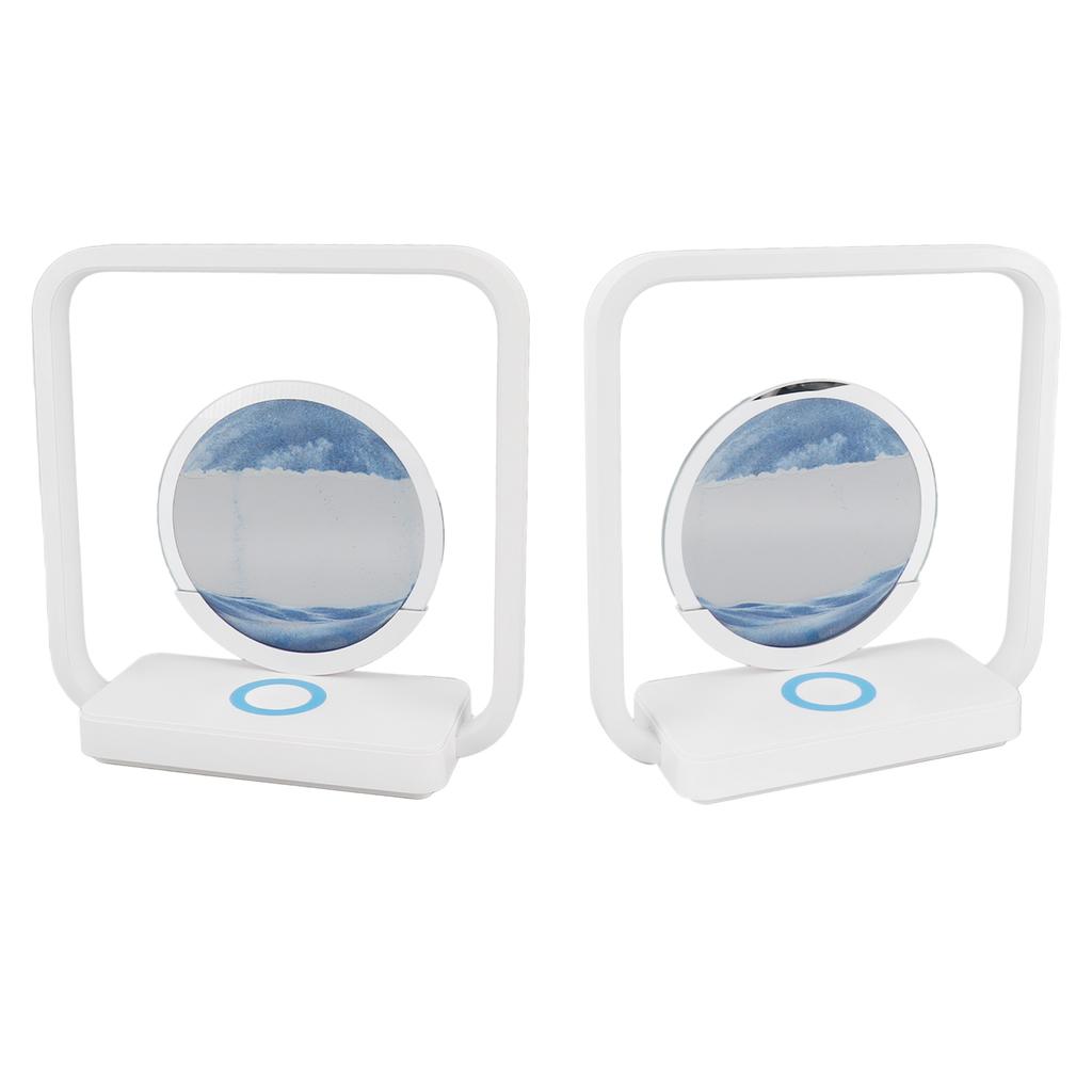 Moving Sand Art Decor Lamp with Wireless Phone Charger USB Powered 3D Liquid Motion Hourglass Touch