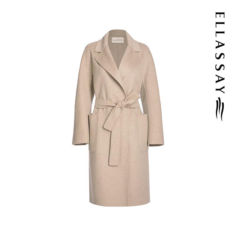ELLASSAY Women's Autumn/Winter Double-Faced Wool Coat