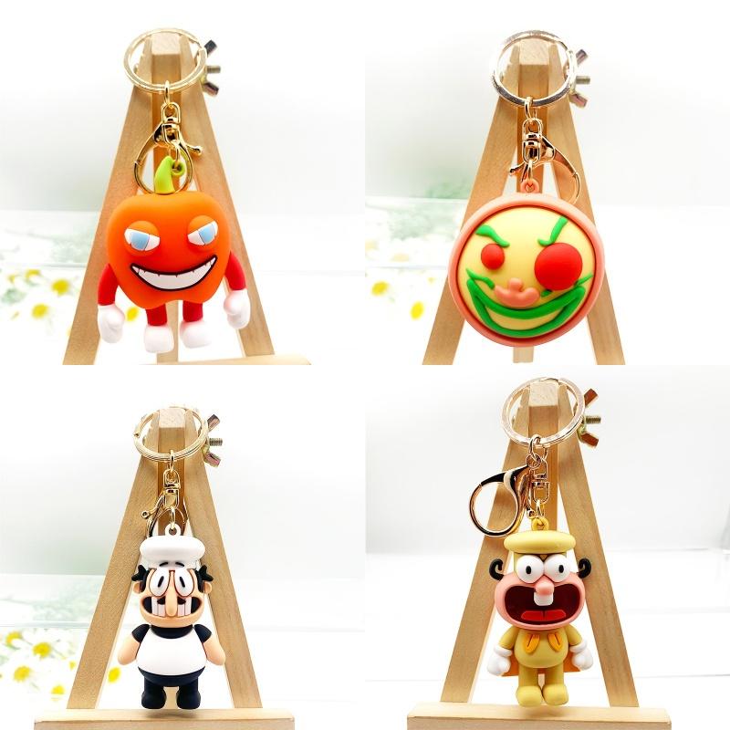 Tower Pizza Keychain Pepper Chef Pendant Cartoon Characters Decoration Accessory