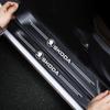 EZN2  Carbon Fiber Car Threshold Sticker Door Sill Protective Scuff Plate for New Skoda Octavia Logo Trunk Bumper Anti Scratch Strips