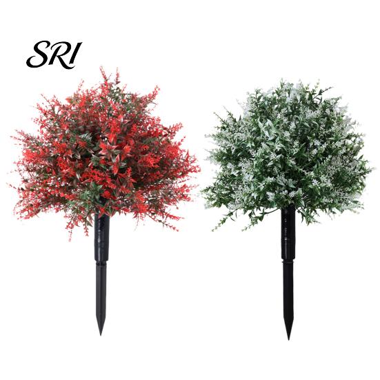 Outdoor Faux Plants with Stands 23.6" Artificial Lavender Topiary Ball Spike Shrub Bushes UV Protected Greenery Resistant for Front Porch Backyard