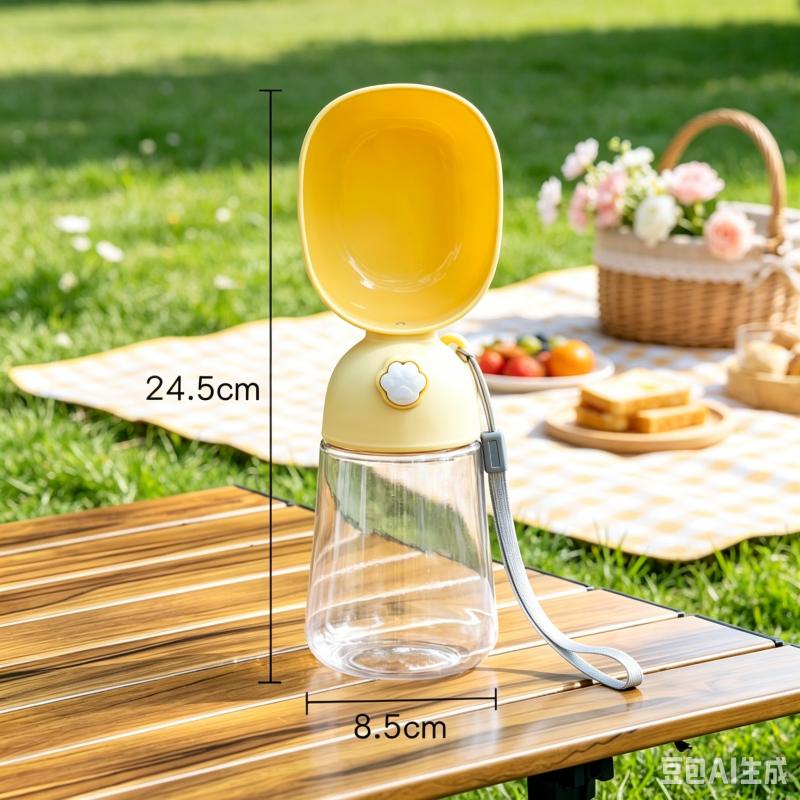 Leak-proof Dog Water Bottle for Outdoor Walking, Portable Pet Drinking Cup with One-key Water Release, Large Capacity Water Disp (as the picture,M)