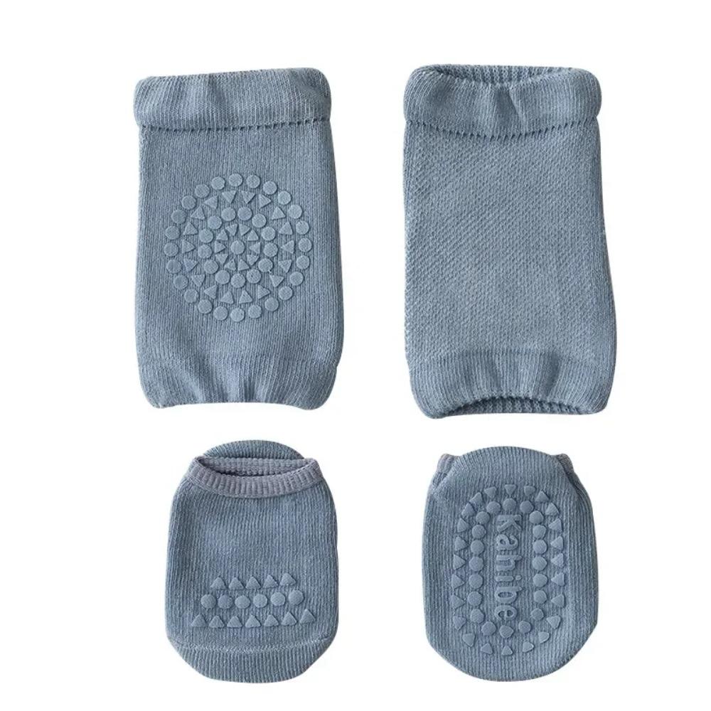 Anti Slip Infant Learning Socks Breathable Knee Protector Socks Baby Knee Pads Set Toddlers