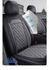 All-Season Universal Leather Car Seat Cover with Diamond Design - Breathable & Durable for Five Seats