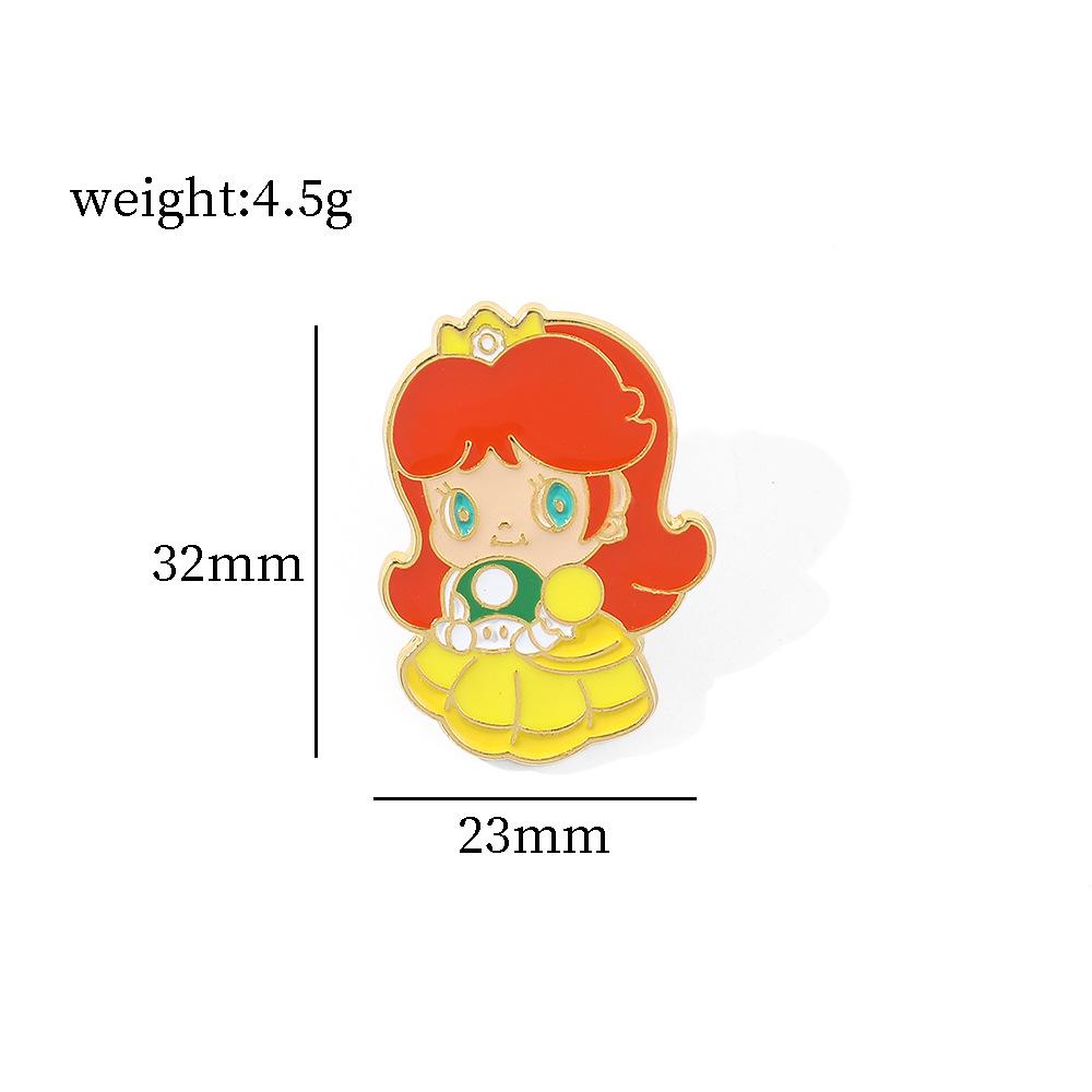 

Mario Princess Peach Brooch Princess Daisy Super Mario Metal Badge Bag
