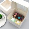 12pcs White Gift Boxes with Clear Window Party Favor Boxes Paper Treat Boxes Square Gift Wrap Boxes Folden Gift Packaging Box Packaging Box for Party