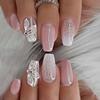 Butterfly Cat Eyes Fake Nails 24Pcs Gradient Glitter Design For Party And Daily Use