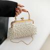 Kunstparel Diamant Ingelegd Schoudertas Metalen Ketting Messenger Bag Dames Banket Schelp Tas Mode Avond Clutch Handtas KTY