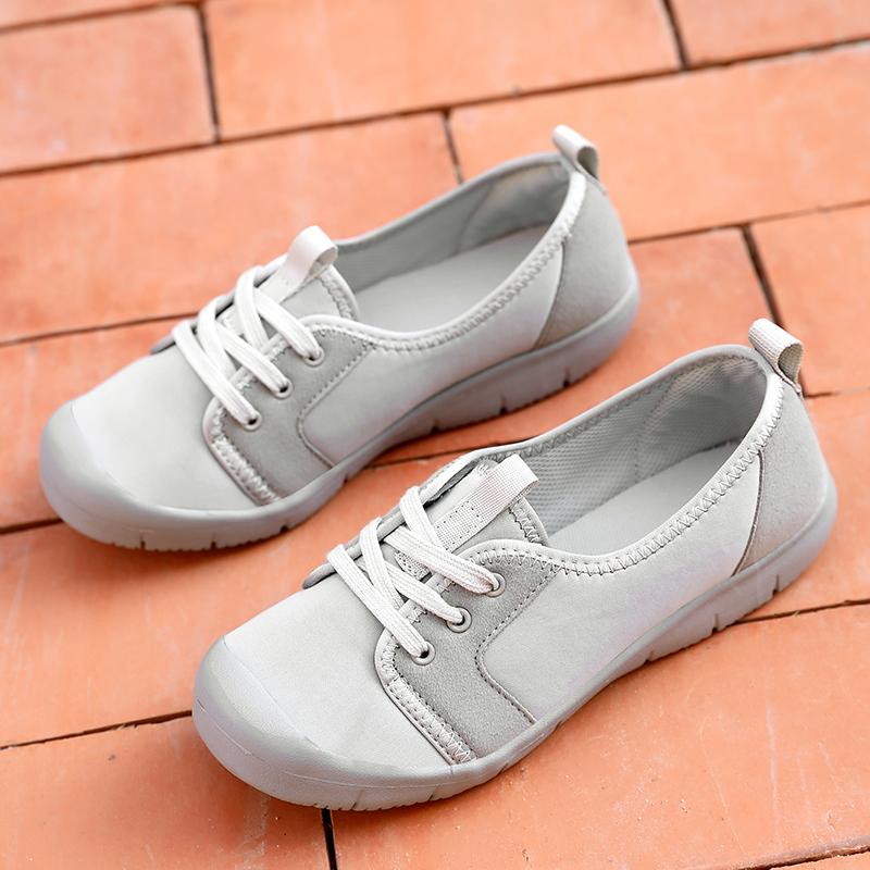 Women Low-cut Flat Shoes Breathable Lightweight Casual Walking Shoes Non-slip Soft Sole Outdoor Footwear for Traveling Driving