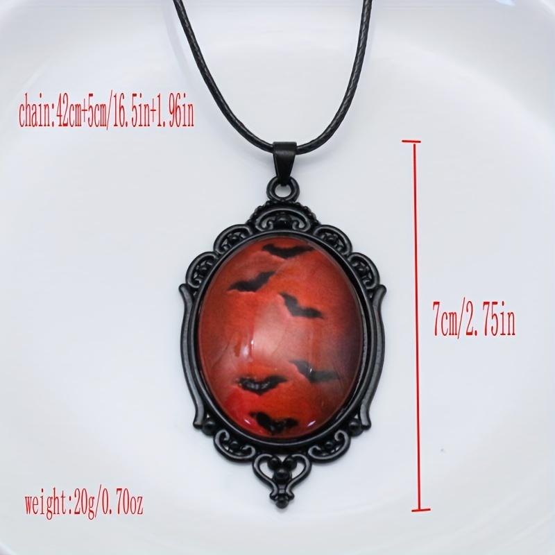 Red Bat Necklace Women's Halloween Party Gothic Style Neck Jewelry Gift