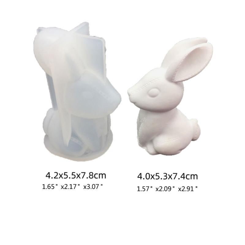 3D Kaninchen Silikonformen Osterhase Silikonformen für DIY Kunsthandwerk Gipsornament Osterdekorationen