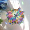 Dragonfly Pendant Special Shapes Faux Diamond Painting Kit Flower Dragonfly Patterned Hanging Ornament DIY Rhinestone Art Set for Home Decor