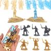 100 Stück Mittelalterliche Soldaten Modell 1:Maßstab 72 Blau Gold Grau Gelb Mehrere Posen Miniatur DIY Kriegsszene Rollenspiel-Requisiten ZYF