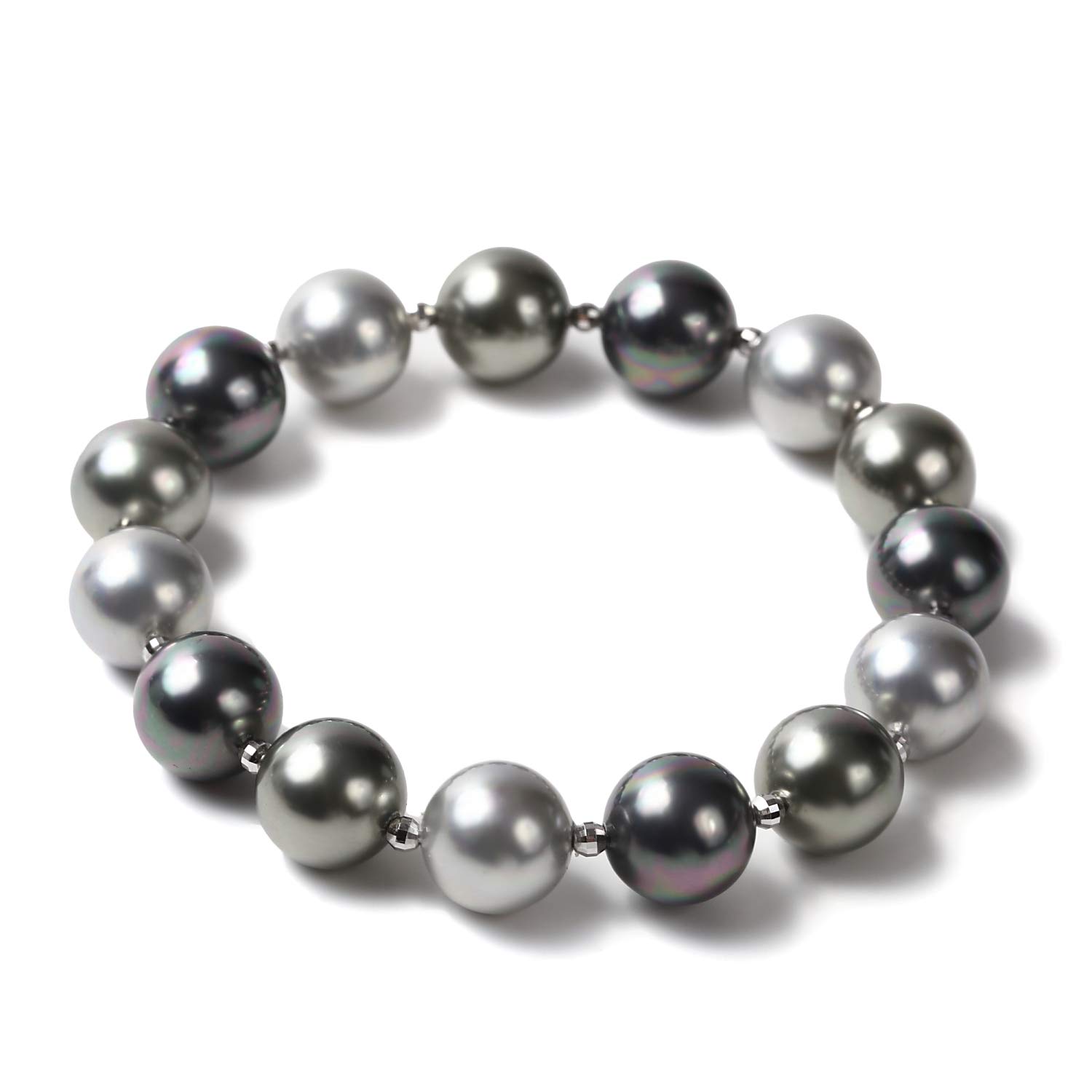

by Yumi Pearl Large Easy to Put On and Take For Made in Japan [Produced Katsura] Bracelet, 10mm, Multicolor, Popular, Women s, Off, Ceremonies, серый