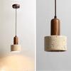 Wabi Sabi Travertine LED Droplight Over Dining Desk Kitchen Island Limestone Marble Restaurant Decor Suspension Lamp Lustre