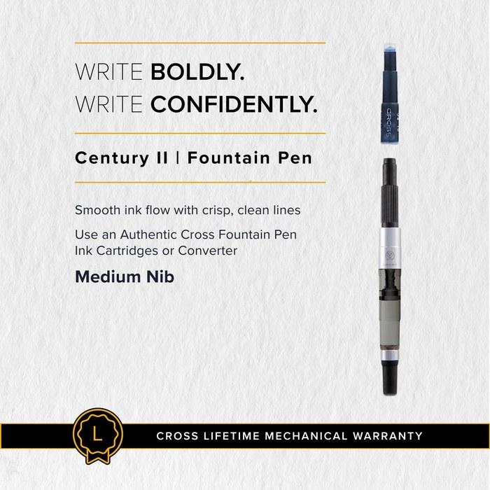 Cross Century II Chrome Premium Gift Box Fountain Pen M Medium Nib