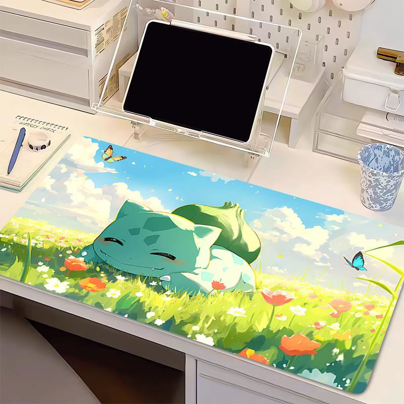 Mouse Pad PPokemon Bulbasaur Computer Speed Type Varpet Mat For Esports Players Laptop Keyboard Pad Mousepad Office Desk Mat