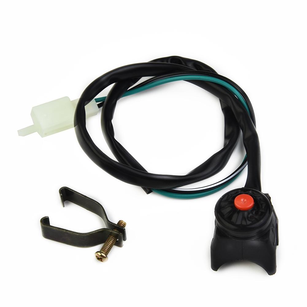 Motorbike Handlebar Mounted Kill Switch with Red Button for Horn and Starter