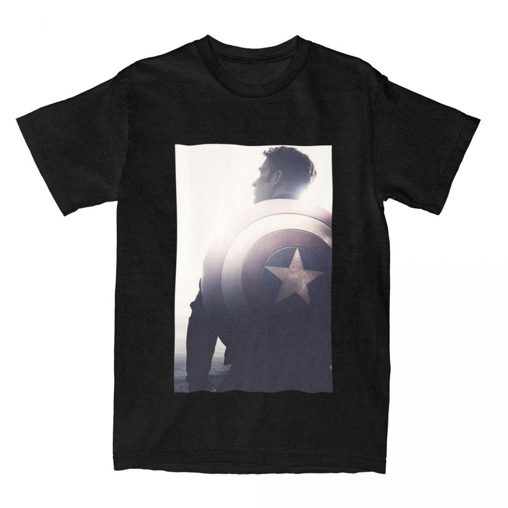 Vintage Hero Captain America Printed T-shirt Men's and Women's Summer Cotton T-shirt Casual Fashion Street Short Sleeve