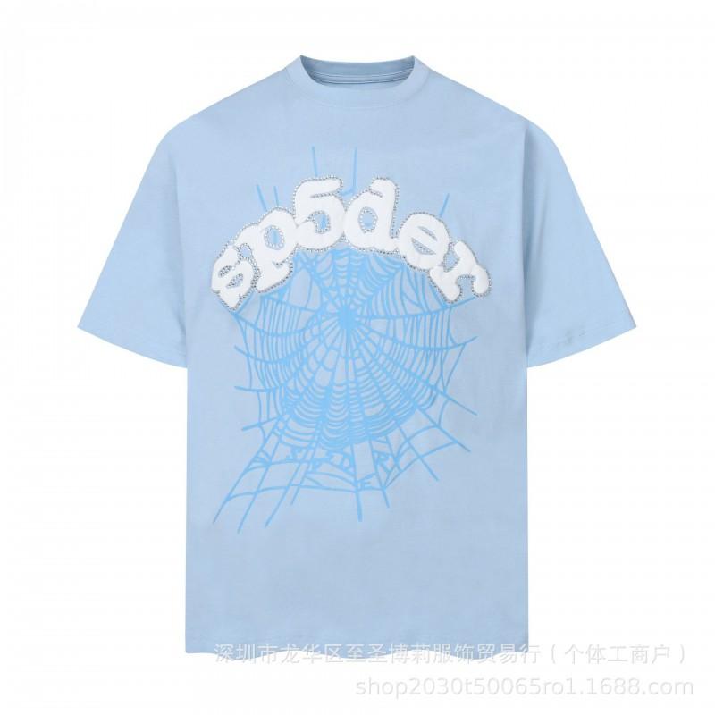 Sp5der 3D Puff Print Graphic Tee Men Loose Fit Cotton Short Sleeve T-Shirt Casual Wear