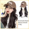 Kaffefarget baseballcap wave litt rullet parykk syntetisk fiberparykk for kvinner egnet for Halloween og julefester