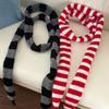 Y2k Style Stripe Scarf Women Girls Goth Punk Long Knitted Scarves Fashion Lady Clothes Decorate Scarf 2024 New Neckerchief