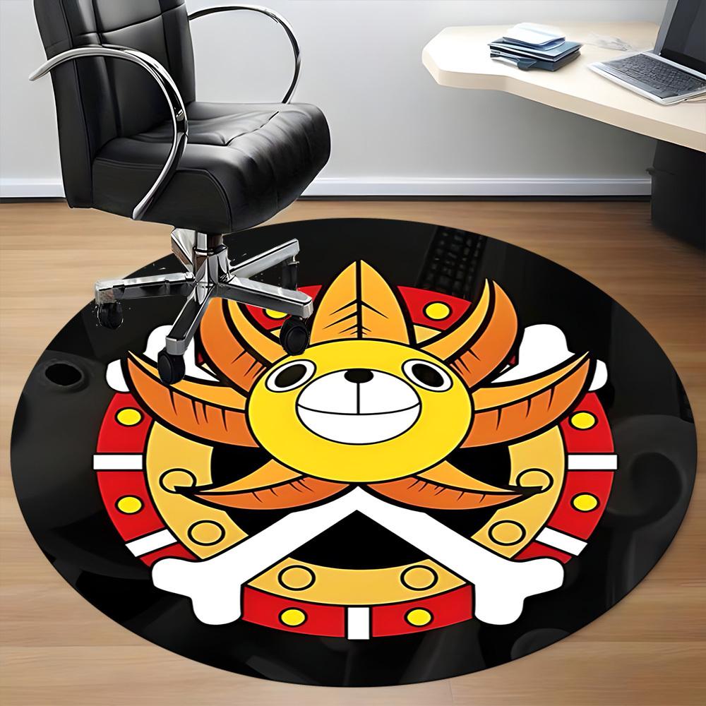 1pc Pirate Emblem Office Round Area Rug, Indoor Mat Suitable For Office, Under Office Chairs Bedroom Living Room Home Decor, Room Deco