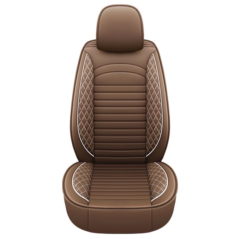 Universal Leather Car Seat Cushion - Five-Seater, Four Seasons, Full Coverage, Comfortable Style.