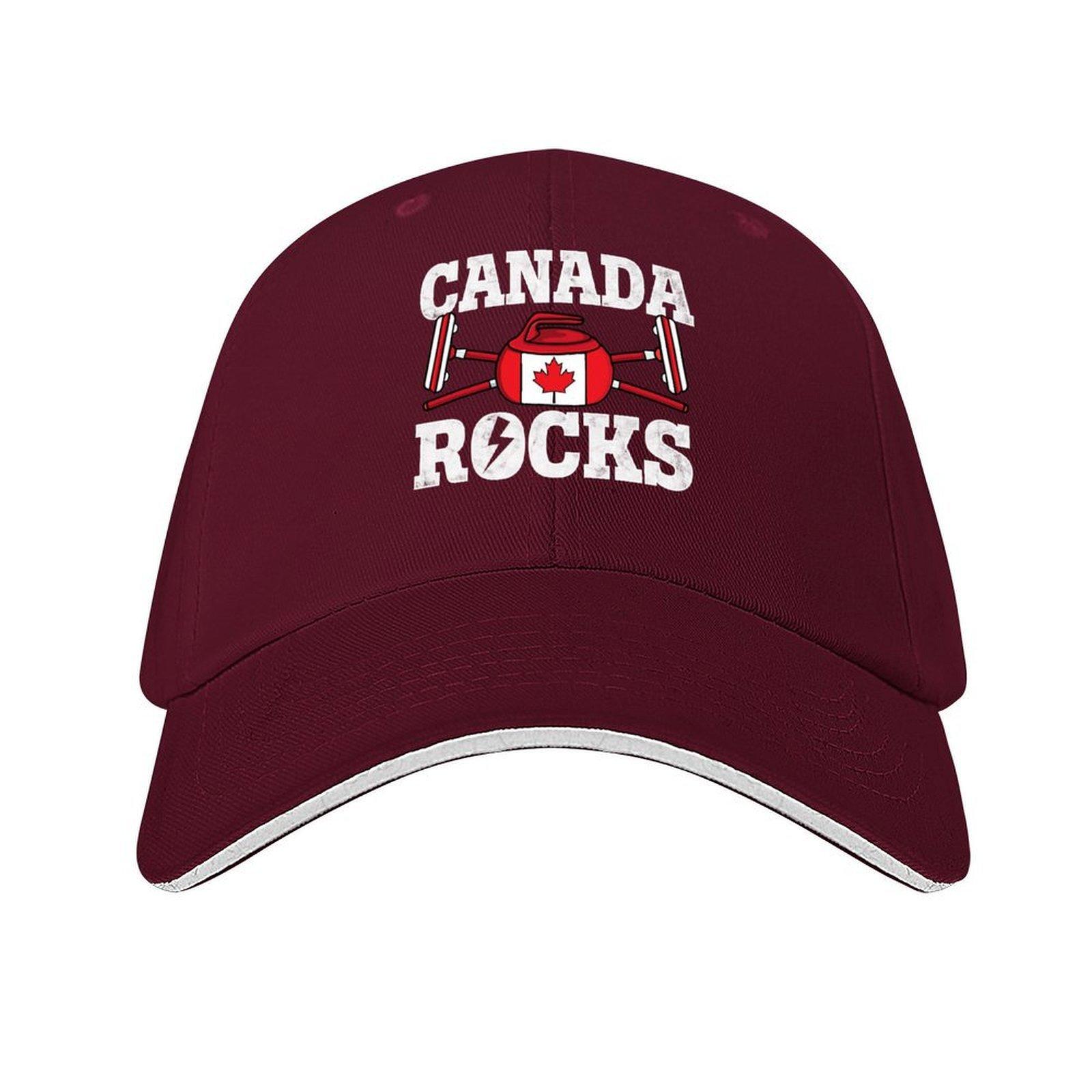 

Canada Curling Broom Winter ice Sports Canadian Flag Curling Baseball Cap Beach Beach Bag sun caps Trucker Hats For Unisex Womens