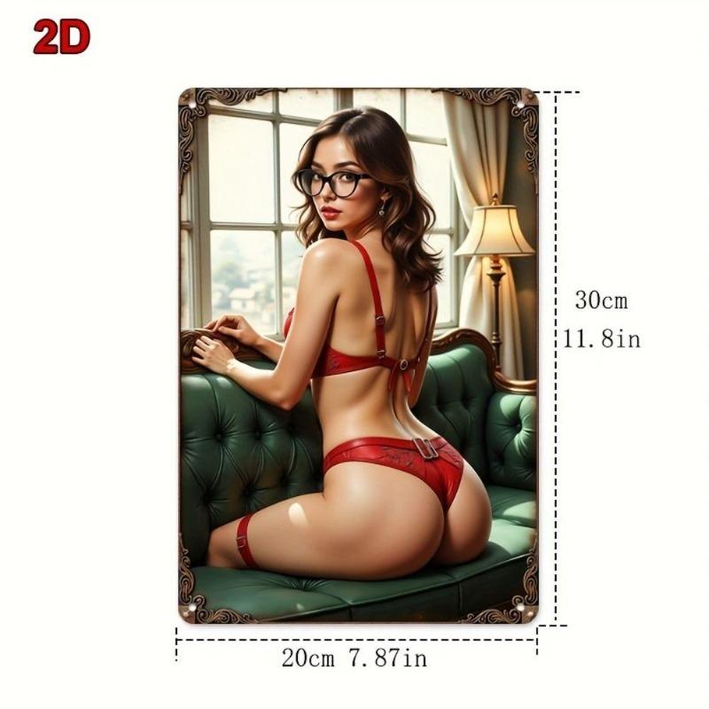 Pin-Up Girl Blechschilder, Garage Werkstatt Metalldekor 20x30cm