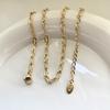 Stainless Steel Gold Plated Chain Necklaces | Dainty Figaro Link Twist Chain Chokers | Waterproof Hypoallergenic Jewelry for Wom