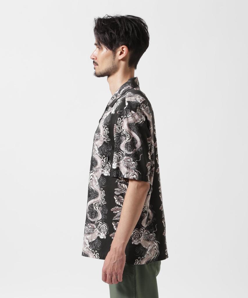AVIREX Aloha Shirt Dragon Rise Size L 010 Black (WEB&DEPOT Exclusive) Men's 783-5123024