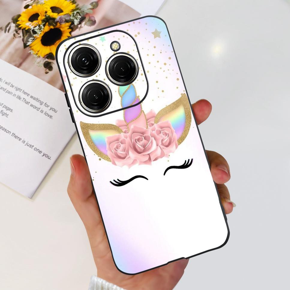 For Tecno Spark 20 Pro Case Astronaut Luxury Flower TPU Soft Silicone Back Cover For Tecno Spark 20Pro 6.78" Bumper Phone Case