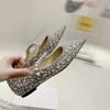 Fashion Bridesmaid Banquet High Heels, Women'S Thin Heels, Bride'S Wedding Shoes, Dress, Pearl And Crystal, Single Shoes For The Annual