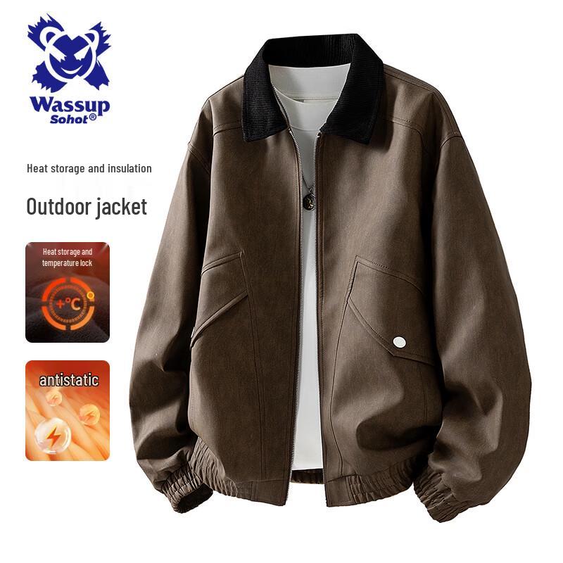 

Wassup Sohot Мужская модная куртка с лацканами M