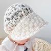 Newborn Lace Bonnet Embroidered Flower Princess Hat for Infant Girl Boy Sweet Large Brim Sun Visor Hats