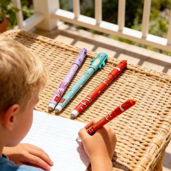 Ozean Tier Radierbare Gelstifte Niedliche 3D Schildkröte Clownfisch Seepferdchen Topper 0,5mm Glatte Schreibstifte mit Radierer Lustige Schulmaterialien