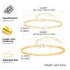 Gold Color Chain Bracelet for Couple Women Men,Stainless Steel Heart Shape Zircon Adjustable Wristband,Valentine's Day Gift
