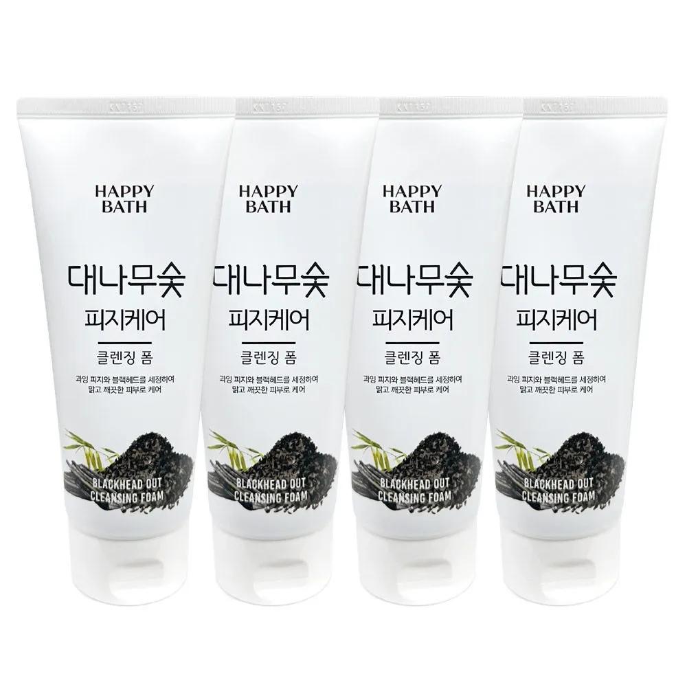 HAPPY BATH Bamboo Charcoal Sebum Cleansing Foam 200ml (4 Pieces)
