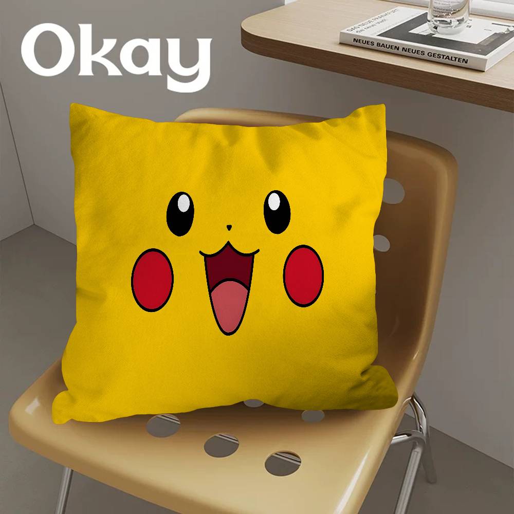 Japan Anime P-Pokemons Cushion Cover Pillowcase Upholstery Sofa Throw Pillow Home Decor Pillowcas
