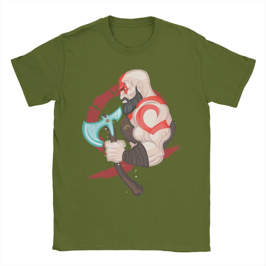 Crazy God of War Norse Gods Kratos TShirt Unisex Womens Crew Neck Cotton T Shirt Short Sleeve Tees Gift Idea Clothing